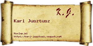 Kari Jusztusz névjegykártya