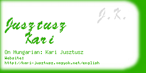 jusztusz kari business card